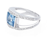 Diamond & Blue Topaz Gold Ring - Isaac Westman - 2